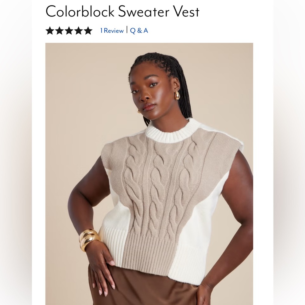 NWT Eloquii color block sweater vest